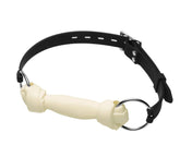 Love In Leather Silicone Dog Bone Chew Mouth Gag White Bondage Gags and Bits